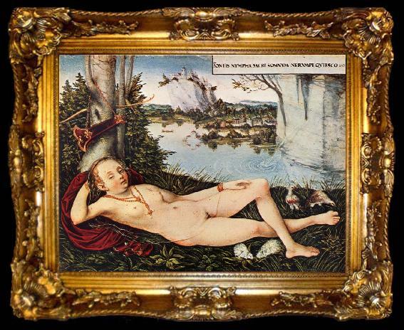 framed  CRANACH, Lucas the Elder Nymph of the Spring, ta009-2